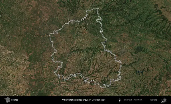 Villefranche-de-Rouergue 'da. Copernicus Sentinel 'in Ekim 2023' te çekilen uydu görüntüsünde Fransa 'nın idari bölgesinin ana hatları belirlendi.