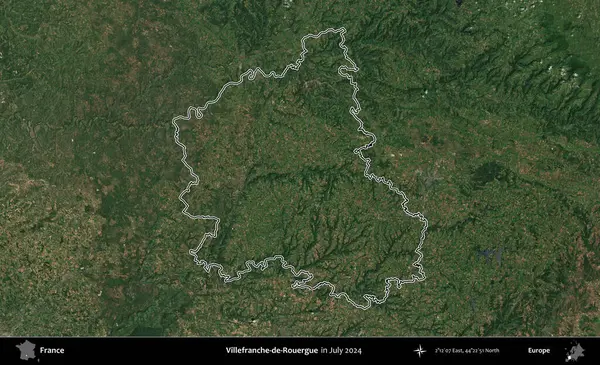 Villefranche-de-Rouergue 'da. Copernicus Sentinel 'in Temmuz 2024' te çekilen uydu görüntüsünde Fransa 'nın idari bölgesinin ana hatları belirlendi.