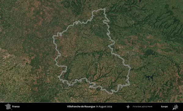 Villefranche-de-Rouergue 'da. Copernicus Sentinel 'in Ağustos 2024' te çekilen uydu görüntüsünde Fransa 'nın idari bölgesinin ana hatları belirlendi.