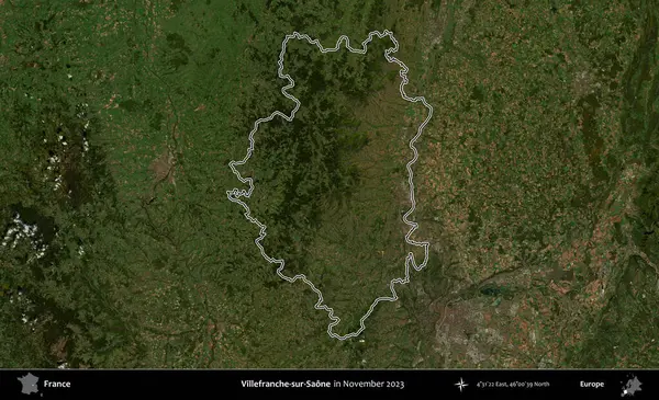 Villefranche-sur-Saone. Copernicus Sentinel 'in Kasım 2023' te çekilen uydu görüntüsünde Fransa 'nın idari bölgesinin ana hatları belirlendi.