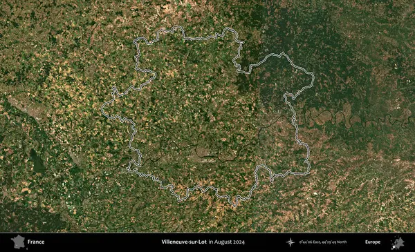 Villeneuve-sur-Lot. Copernicus Sentinel 'in Ağustos 2024' te çekilen uydu görüntüsünde Fransa 'nın idari bölgesinin ana hatları belirlendi.