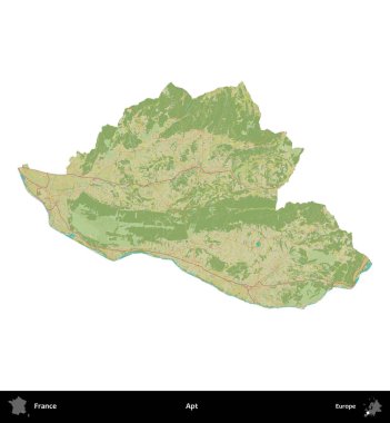 Bir daire. Fransa 'nın idari bölgesi bir OpenStreetMap İnsani Harita stili haritasında beyaza izole edildi