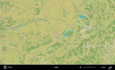 Aube. OpenStreetMap İnsani Yardım Stili Haritasında Fransa 'nın idari alanı