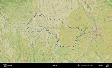 Aahhh. OpenStreetMap İnsani Haritada Fransa 'nın idari alanının ana hatları
