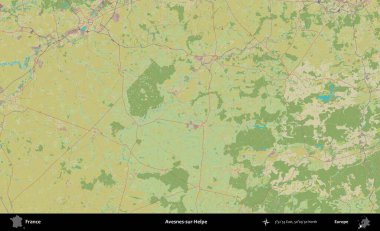 Avesnes-sur-Helpe. OpenStreetMap İnsani Yardım Stili Haritasında Fransa 'nın idari alanı