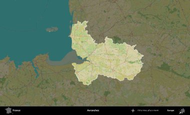 Çığ. Fransa 'nın idari alanı karanlık bir OpenStreetMap İnsani Haritası' na vurgulandı ve özetlendi