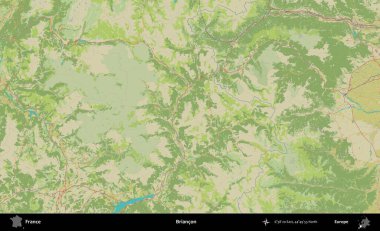 Briancon. OpenStreetMap İnsani Yardım Stili Haritasında Fransa 'nın idari alanı