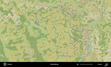 Val-de-Briey. OpenStreetMap İnsani Haritada Fransa 'nın idari alanının ana hatları