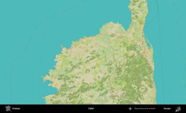 Calvi. OpenStreetMap İnsani Yardım Stili Haritasında Fransa 'nın idari alanı