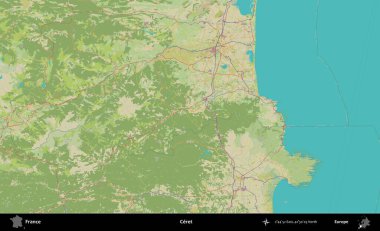 Çerçeve. OpenStreetMap İnsani Yardım Stili Haritasında Fransa 'nın idari alanı