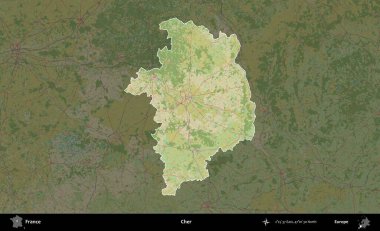 - Cher. Fransa 'nın idari alanı karanlık bir OpenStreetMap İnsani Haritası' na vurgulandı ve özetlendi