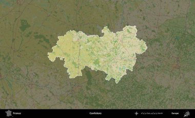 Confolens. Fransa 'nın idari alanı karanlık bir OpenStreetMap İnsani Haritası' na vurgulandı ve özetlendi