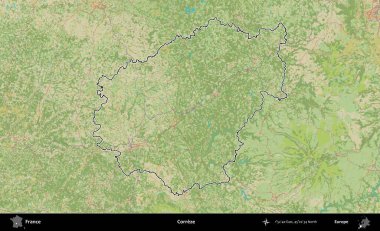 Correze. OpenStreetMap İnsani Haritada Fransa 'nın idari alanının ana hatları