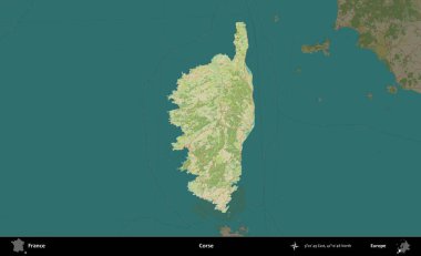 Ceset. Fransa 'nın idari alanı karanlık bir OpenStreetMap İnsani Haritası' na vurgulandı ve özetlendi