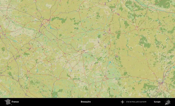 Bressuire. OpenStreetMap İnsani Yardım Stili Haritasında Fransa 'nın idari alanı