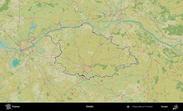 Cholet. OpenStreetMap İnsani Haritada Fransa 'nın idari alanının ana hatları