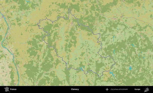 İstiridye. OpenStreetMap İnsani Haritada Fransa 'nın idari alanının ana hatları