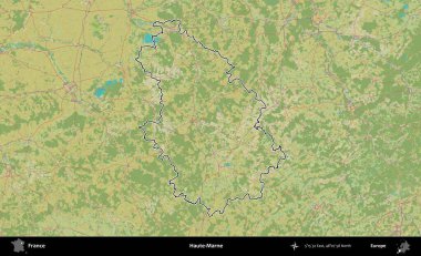 Haute-Marne. OpenStreetMap İnsani Haritada Fransa 'nın idari alanının ana hatları
