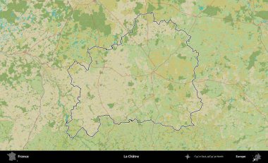 La Chatre 'de. OpenStreetMap İnsani Haritada Fransa 'nın idari alanının ana hatları