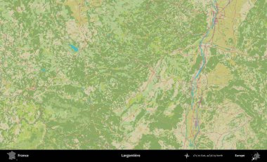 Largentiere. OpenStreetMap İnsani Yardım Stili Haritasında Fransa 'nın idari alanı