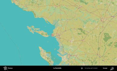 La Rochelle. OpenStreetMap İnsani Yardım Stili Haritasında Fransa 'nın idari alanı