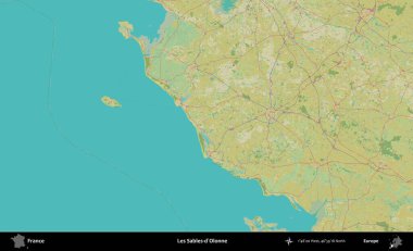 Les Sables-d'Olonne. OpenStreetMap İnsani Yardım Stili Haritasında Fransa 'nın idari alanı