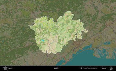 Sevgi. Fransa 'nın idari alanı karanlık bir OpenStreetMap İnsani Haritası' na vurgulandı ve özetlendi