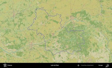 Loir-et-Cher. OpenStreetMap İnsani Haritada Fransa 'nın idari alanının ana hatları