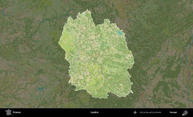 Lozere. Fransa 'nın idari alanı karanlık bir OpenStreetMap İnsani Haritası' na vurgulandı ve özetlendi