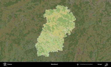 Montbard 'da. Fransa 'nın idari alanı karanlık bir OpenStreetMap İnsani Haritası' na vurgulandı ve özetlendi