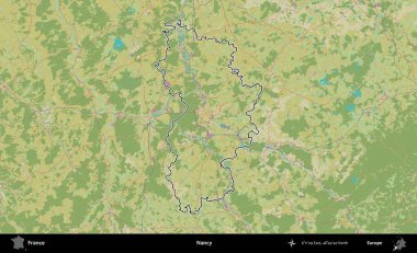 Nancy mi? OpenStreetMap İnsani Haritada Fransa 'nın idari alanının ana hatları