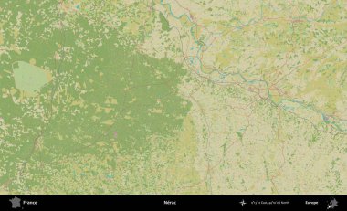 Nerac. OpenStreetMap İnsani Yardım Stili Haritasında Fransa 'nın idari alanı