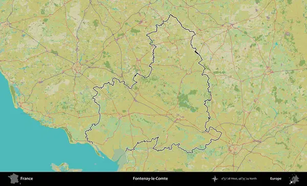 Fontenay-le-Comte. OpenStreetMap İnsani Haritada Fransa 'nın idari alanının ana hatları