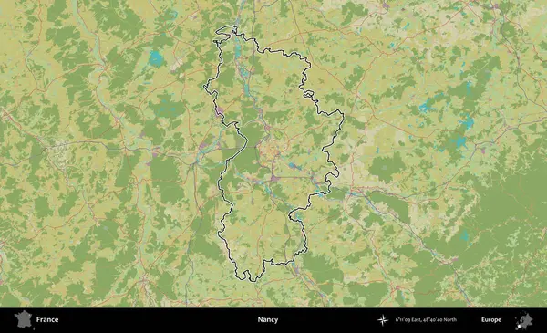 Nancy mi? OpenStreetMap İnsani Haritada Fransa 'nın idari alanının ana hatları
