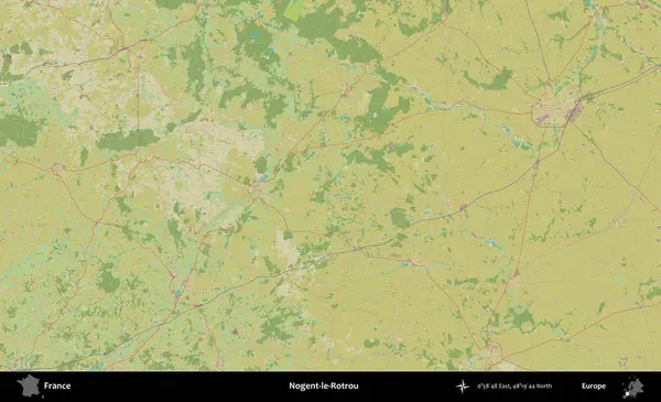 Nogent-le-Rotrou. OpenStreetMap İnsani Yardım Stili Haritasında Fransa 'nın idari alanı