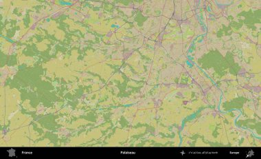 Palaiseau 'da. OpenStreetMap İnsani Yardım Stili Haritasında Fransa 'nın idari alanı