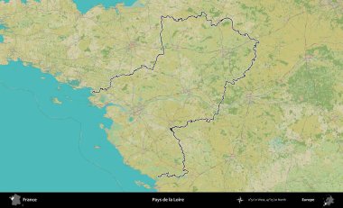 Parası da Loire 'da. OpenStreetMap İnsani Haritada Fransa 'nın idari alanının ana hatları