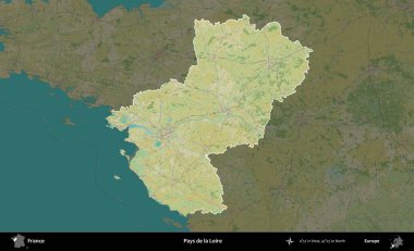 Parası da Loire 'da. Fransa 'nın idari alanı karanlık bir OpenStreetMap İnsani Haritası' na vurgulandı ve özetlendi