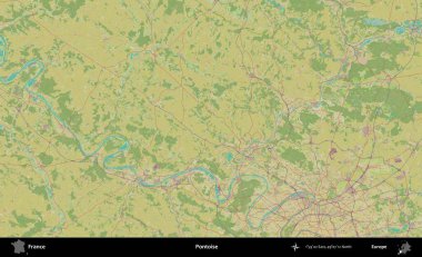 Pontoise. OpenStreetMap İnsani Yardım Stili Haritasında Fransa 'nın idari alanı