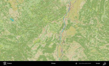 Askerler. OpenStreetMap İnsani Yardım Stili Haritasında Fransa 'nın idari alanı