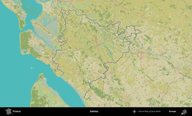 Azizler. OpenStreetMap İnsani Haritada Fransa 'nın idari alanının ana hatları