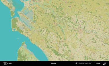 Azizler. OpenStreetMap İnsani Yardım Stili Haritasında Fransa 'nın idari alanı