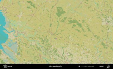 Saint-Jean-d'Angely. OpenStreetMap İnsani Yardım Stili Haritasında Fransa 'nın idari alanı