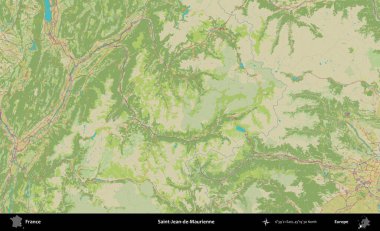 Saint-Jean-de-Maurienne. OpenStreetMap İnsani Yardım Stili Haritasında Fransa 'nın idari alanı