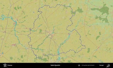 Aziz Quentin. OpenStreetMap İnsani Haritada Fransa 'nın idari alanının ana hatları