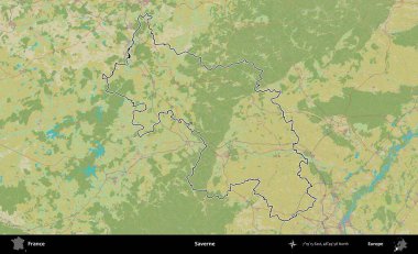 Saverne. OpenStreetMap İnsani Haritada Fransa 'nın idari alanının ana hatları