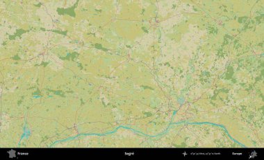 Segre. OpenStreetMap İnsani Yardım Stili Haritasında Fransa 'nın idari alanı