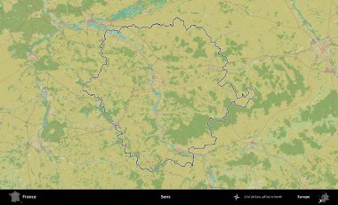 Duyular. OpenStreetMap İnsani Haritada Fransa 'nın idari alanının ana hatları