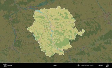 Duyular. Fransa 'nın idari alanı karanlık bir OpenStreetMap İnsani Haritası' na vurgulandı ve özetlendi