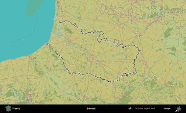 Biraz daha. OpenStreetMap İnsani Haritada Fransa 'nın idari alanının ana hatları